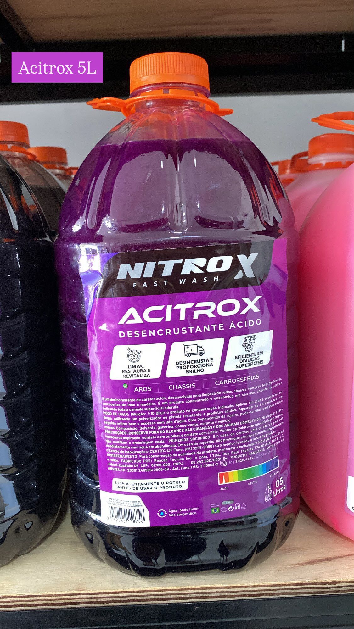 ACITROX DESENCRUSTANTE ÁCIDO PARA LIMPEZA PESADA NITRO 5L